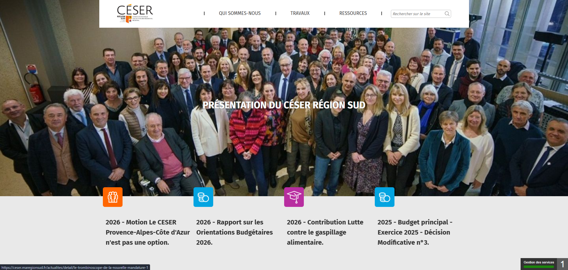 Aperçu du site CESER