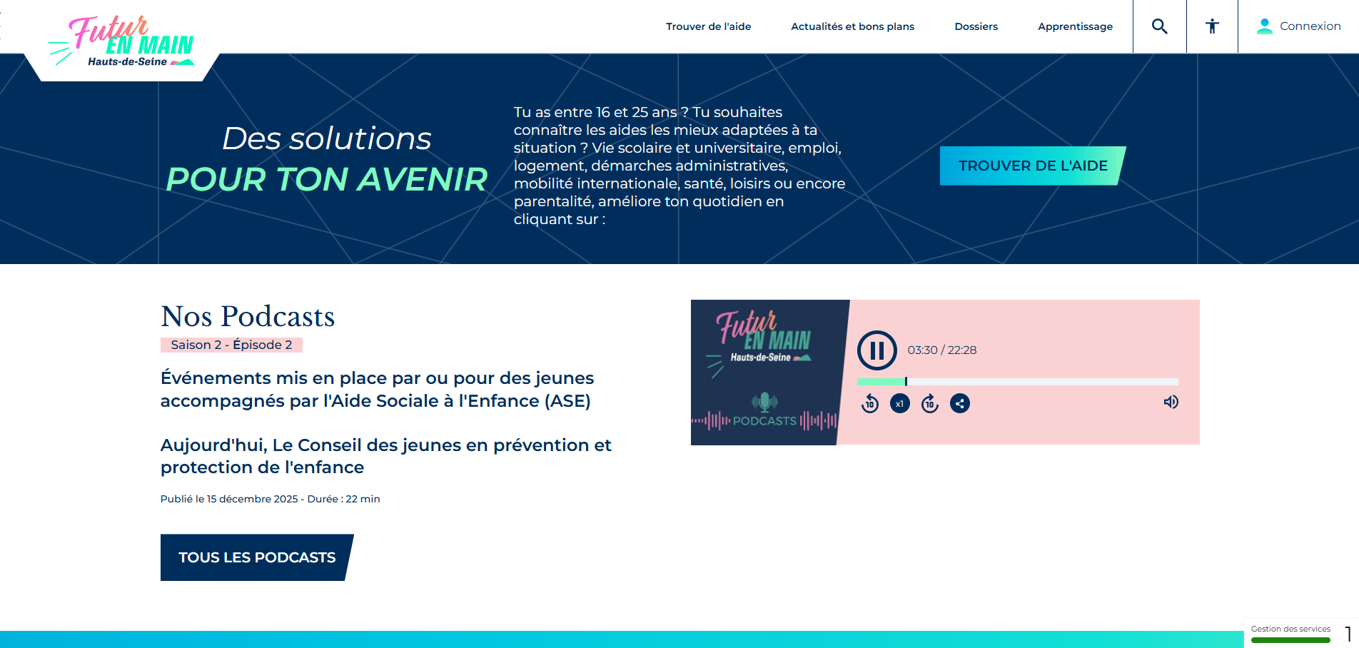 Aperçu du site Futur en main