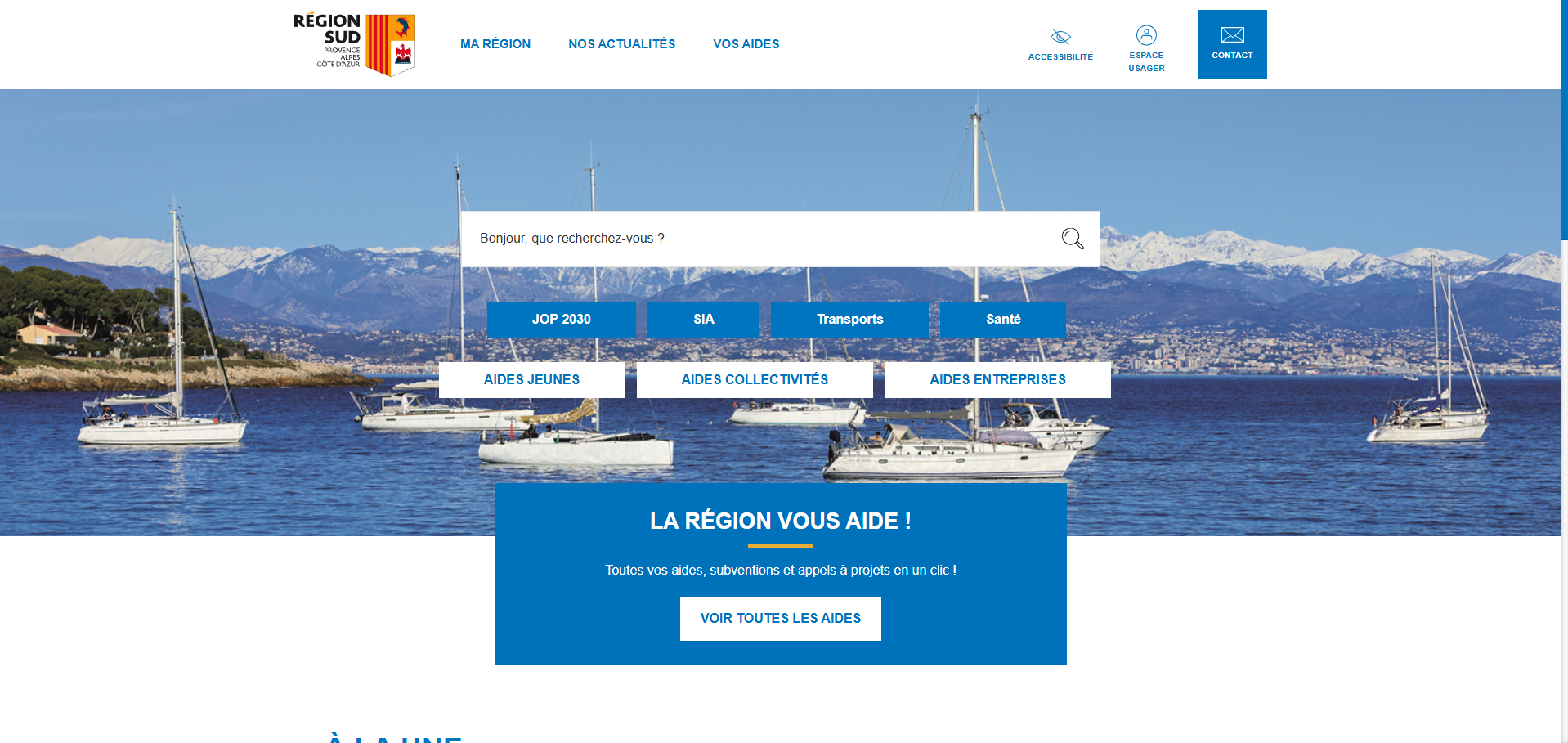 Aperçu du site Region Sud
